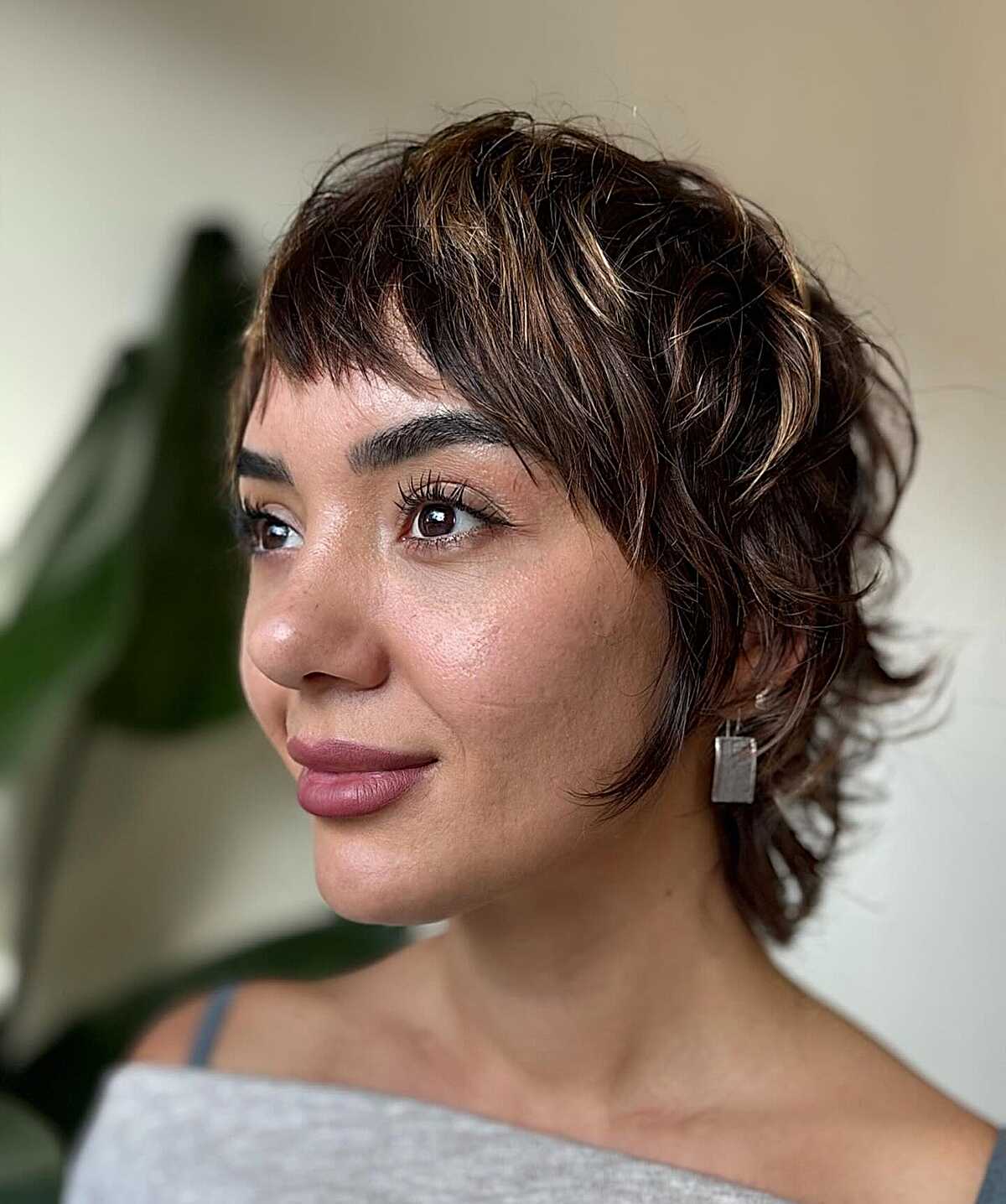 Dark Brown Bixie With Soft Textured Layers Dark Brown Bixie With Soft Textured Layers — Simple Bixie Haircut