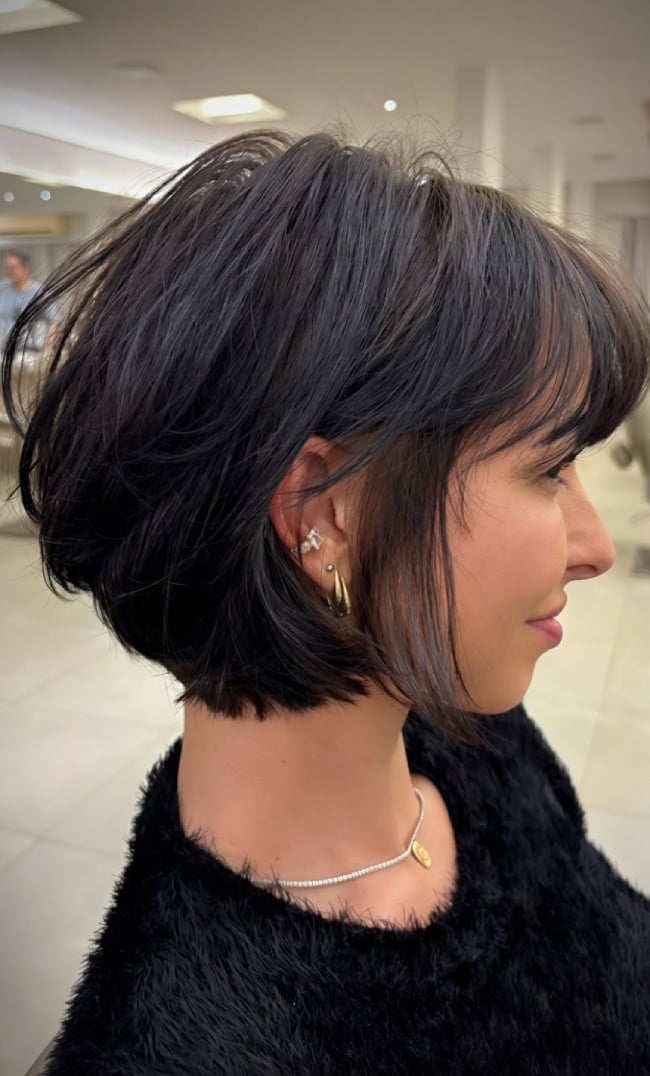 Dark Brown Bixie With Shattered Nape Dark Brown Bixie With Shattered Nape — Simple Bixie Haircut