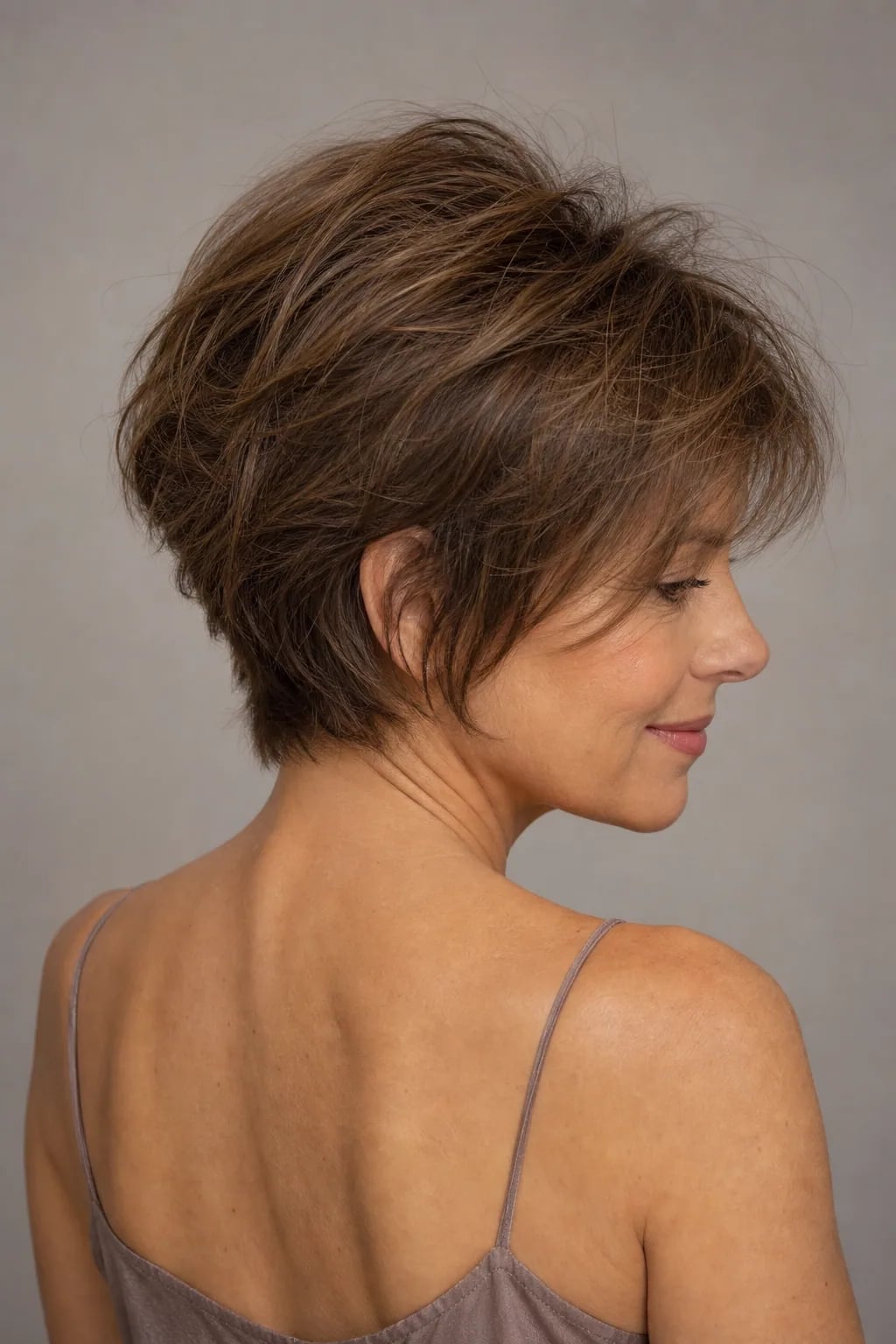 Textured Layered Bixie With Wispy Bangs Textured Layered Bixie With Wispy Bangs — Simple Bixie Haircut