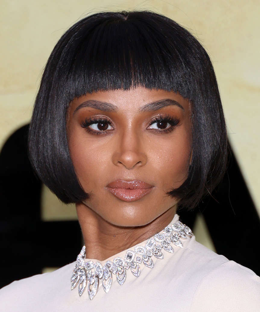Black Bob With Sharp Blunt Bangs — Simple Blunt Bob
