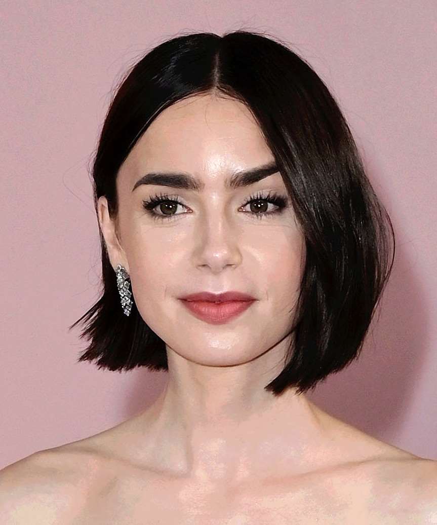 Dark Brown Chin Bob Glossy Finish — Simple Blunt Bob