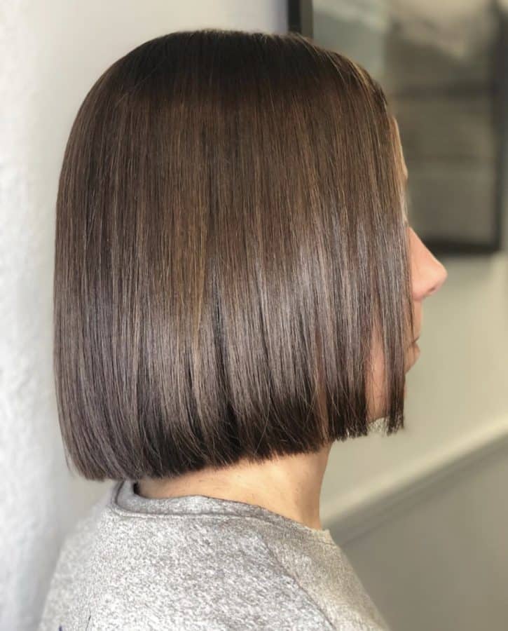Collarbone Dark Brown Bob Sleek, Straight — Simple Blunt Bob