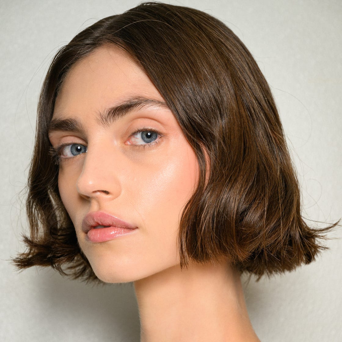 Dark Brown Chin Bob Side Part — Simple Blunt Bob