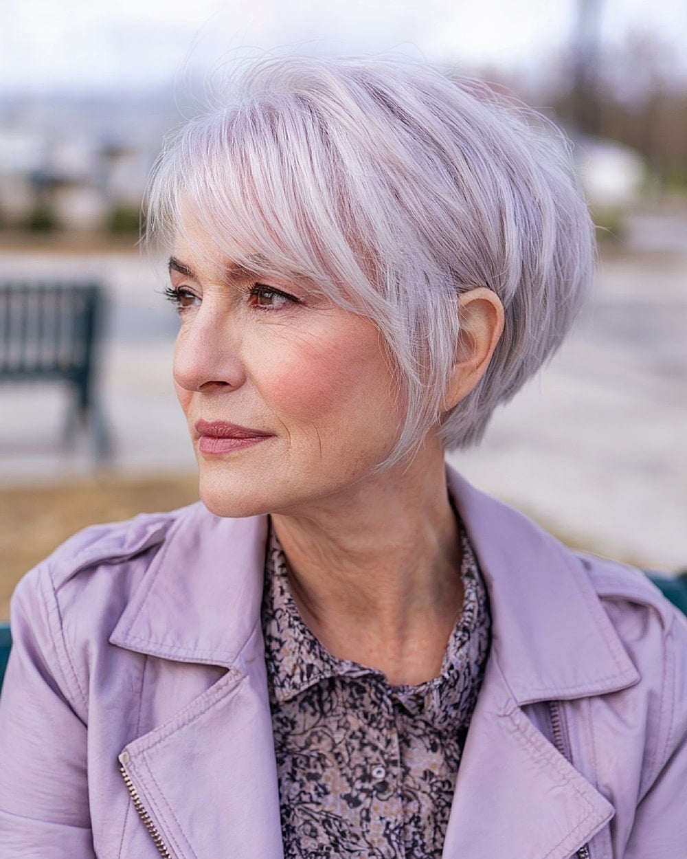 Grey Ear-Length Bob With Stacked Back — Simple Bob Hairstyles