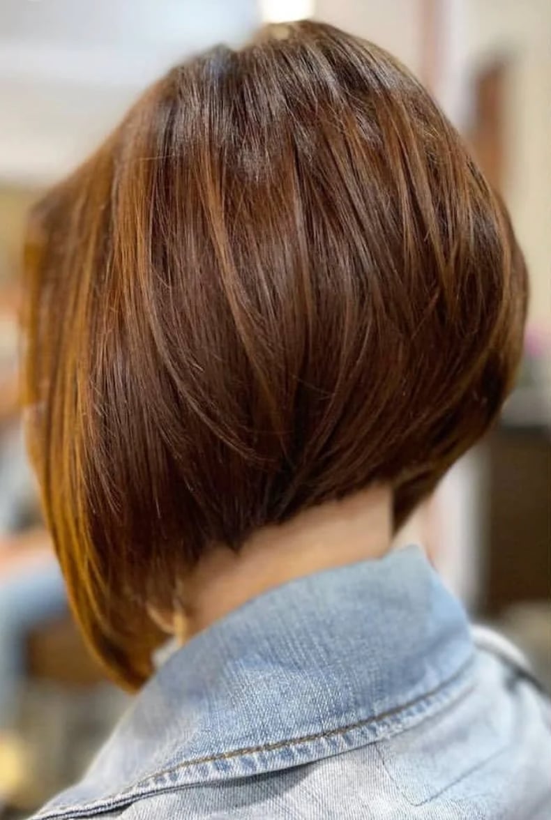 Inverted Dark Auburn Bob Back View — Simple Bob Hairstyles