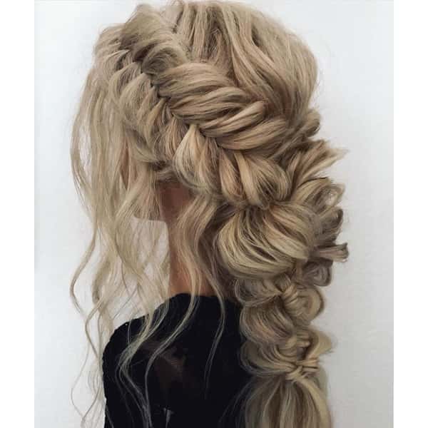 Voluminous Ash Blonde Fishtail Braid With Face Framing — Simple Boho Braids