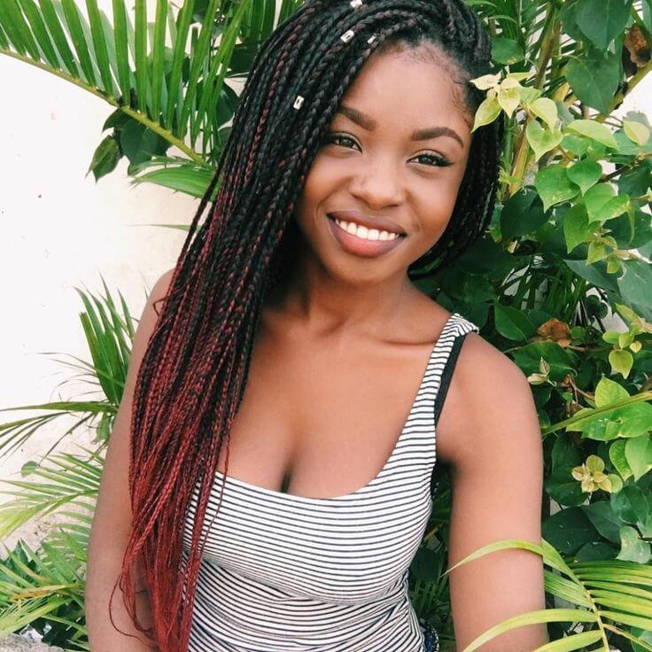 Shoulder Length Straight Medium Box Braids — Simple Box Braids