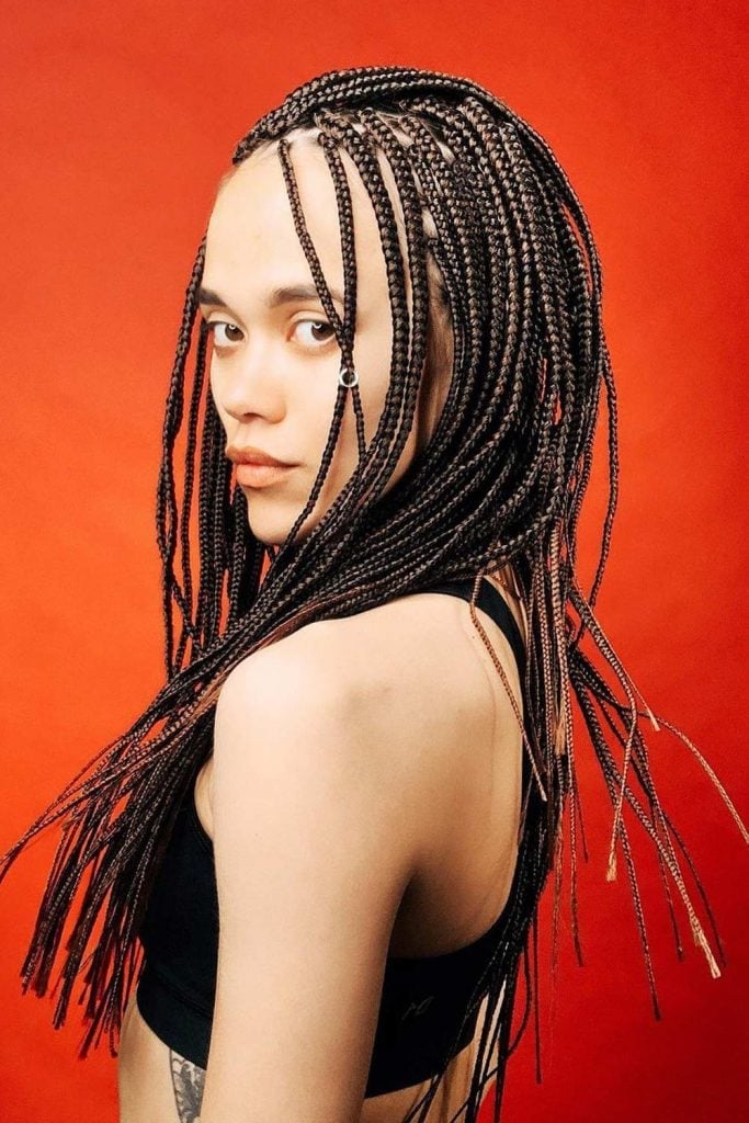 Uniform Shoulder Length Black Box Braids — Simple Box Braids