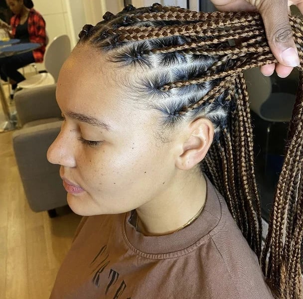Mid-Back Wavy Box Braids with Dimension — Simple Box Braids