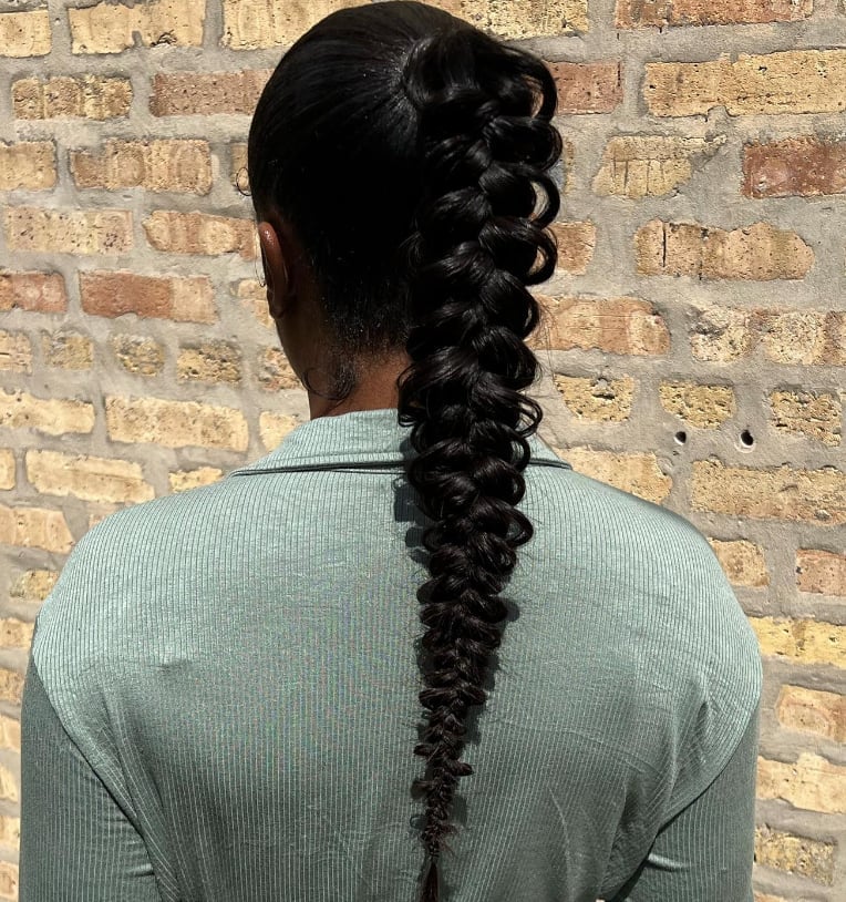Mid-Back Fishtail Braided Ponytail — Simple Braided Ponytail Hairstyles Black