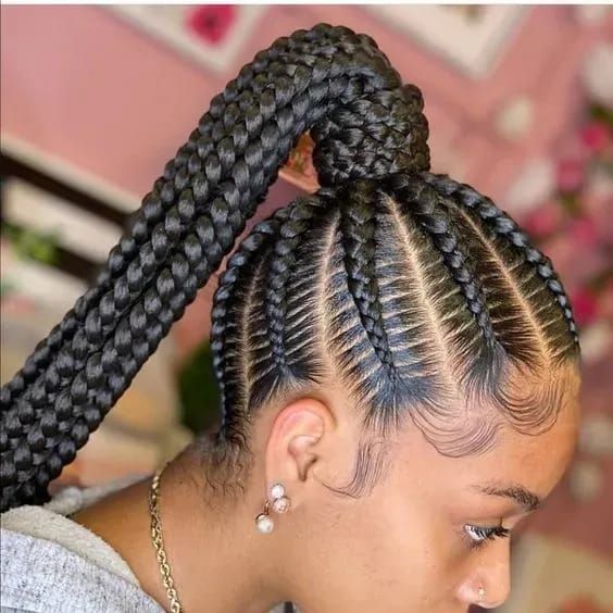 Sleek Box Braids High Ponytail — Simple Braided Ponytail Hairstyles Black