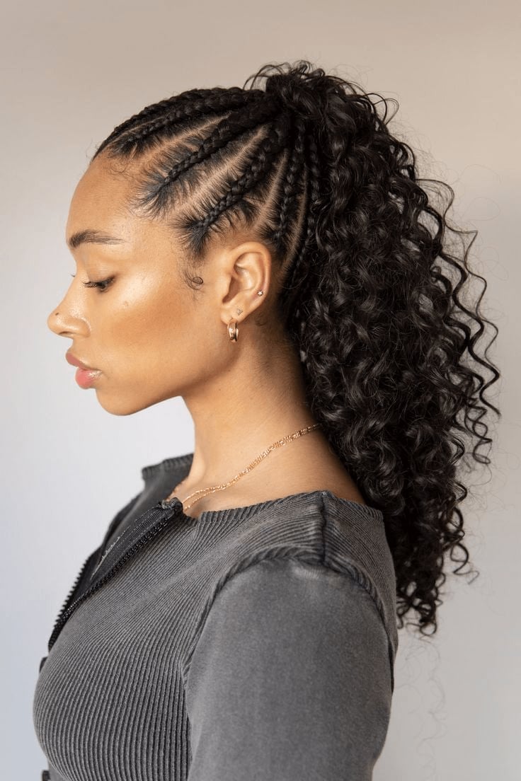 High Ponytail With Cascading Curls — Simple Braided Ponytail Hairstyles Black