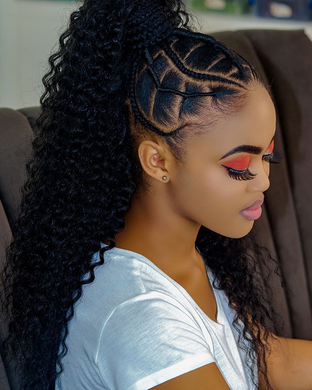 Bubble Ponytail With Gold Tie Accents — Simple Braided Ponytail Hairstyles Black