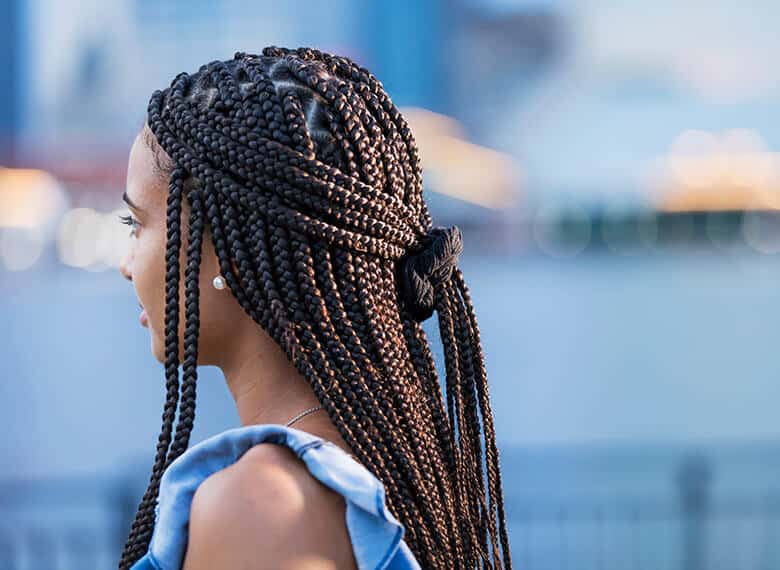 Mid-Back Dark Brown Coily Box Braids — Simple Braids for Black Women