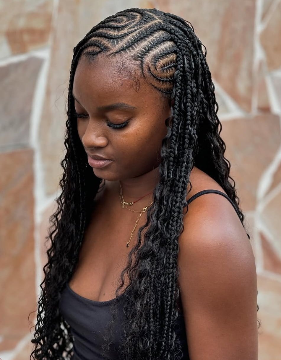 Long Cornrows To Wavy Braids — Simple Braids for Black Women