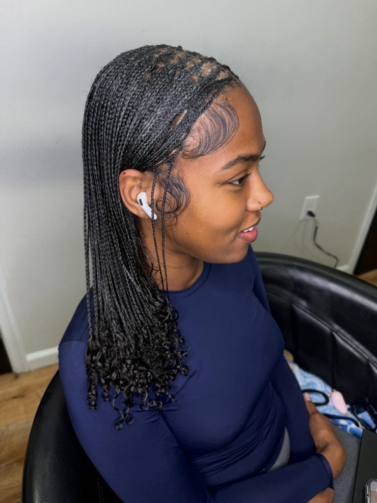 Mini Braids With Curly Ends — Simple Braids on Natural Hair
