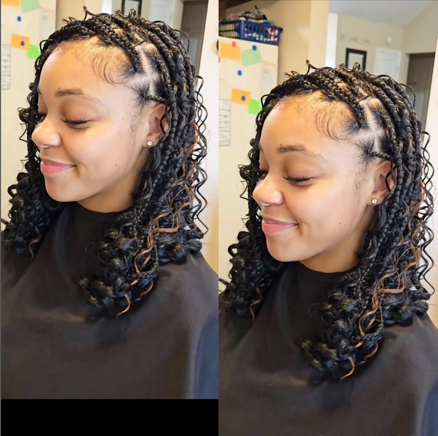 Shoulder Length Simple Braids Loose Ends, Black — Simple Braids on Natural Hair