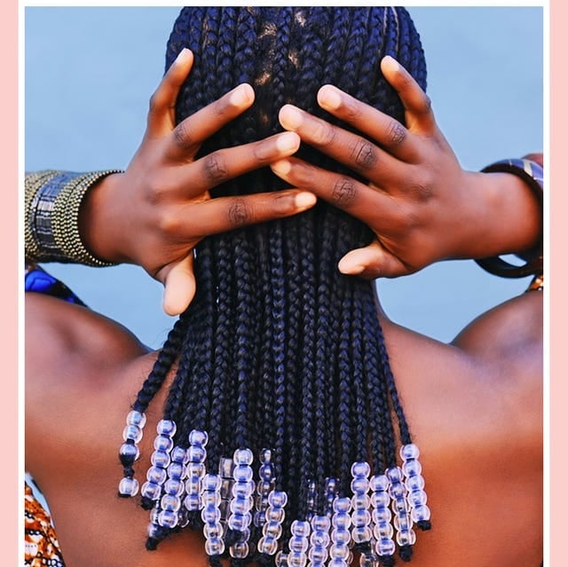 Braids With Beads Mid-Back Length Braids With Beads Mid-Back Length — Simple Braids on Top