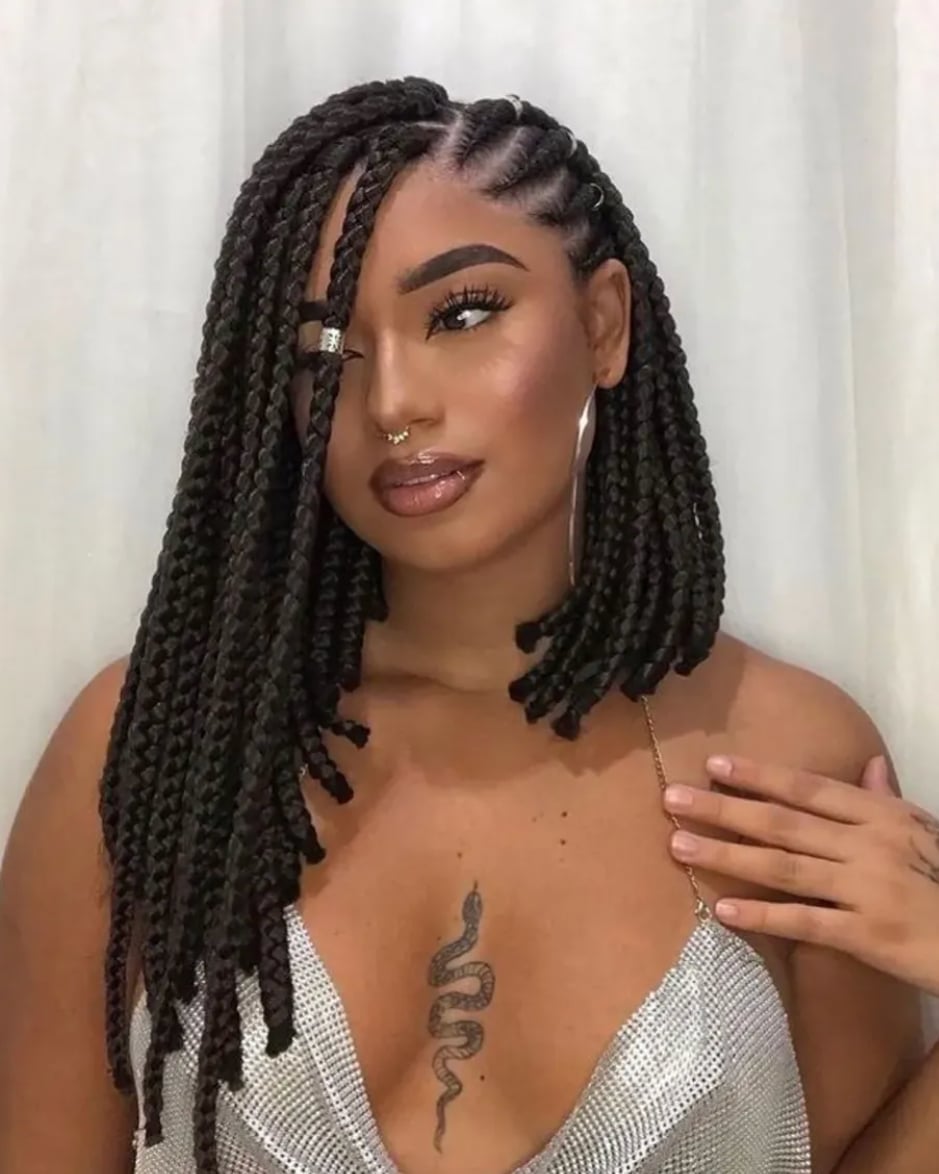 Cornrows And Box Braids Combination Cornrows And Box Braids Combination — Simple Braids on Top