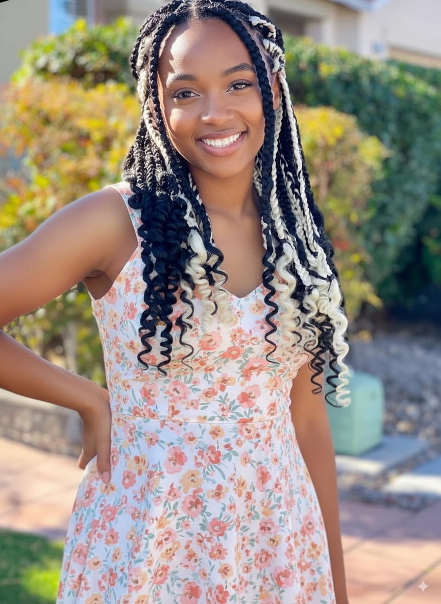 Two-Tone Box Braids Two-Tone Box Braids — Simple Braids on Top