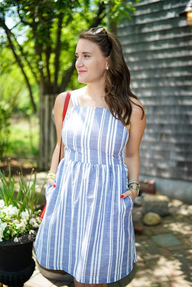Striped Sundress with Crossbody Bag — Simple Brewery Outfits