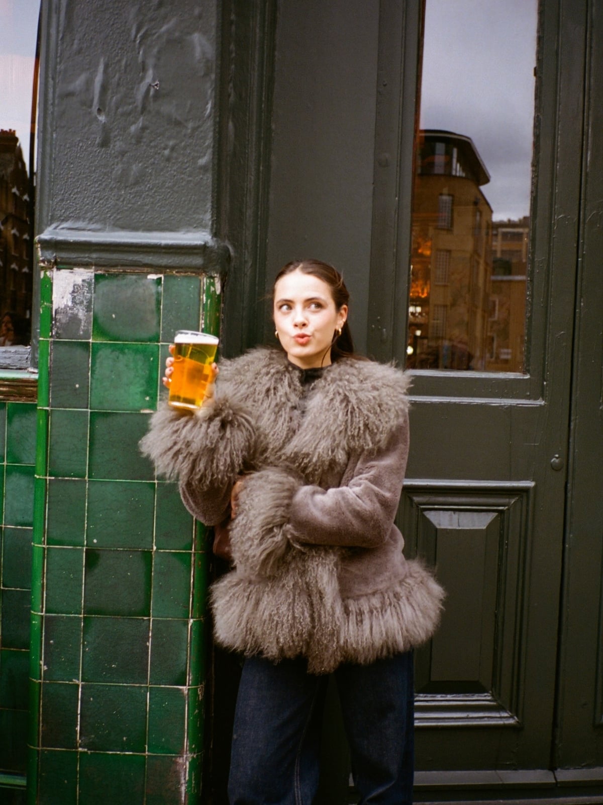 Fluffy Jacket with Straight-Leg Jeans — Simple Brewery Outfits