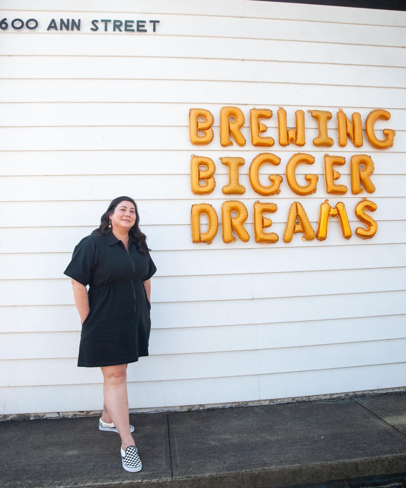 Zip-up Dress and Checkered Sneakers — Simple Brewery Outfits