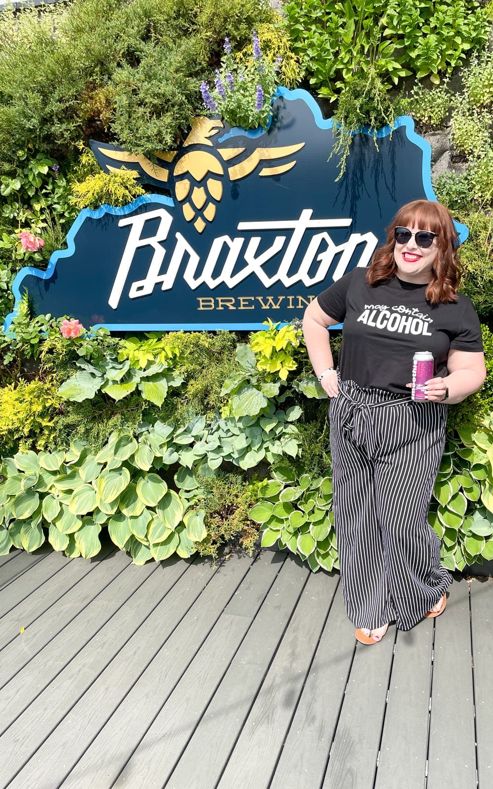 Graphic Tee and Striped Wide-Leg Trousers — Simple Brewery Outfits