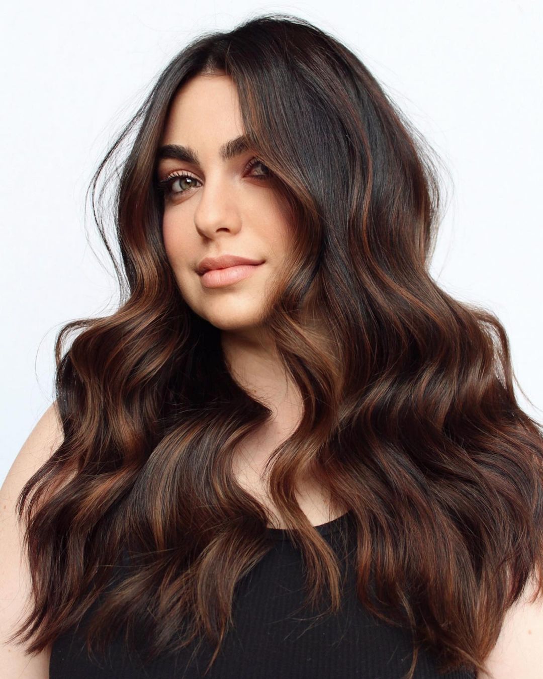 Long Layers With Rich Auburn Highlights — Simple Brown Highlights