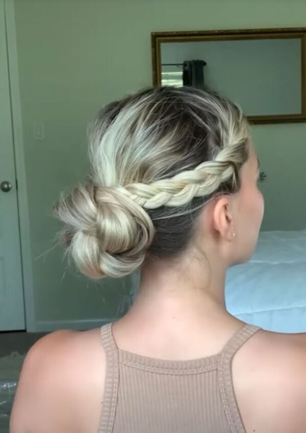 Blonde Wavy Thick Crown Braided Bun — Simple Bun Braids