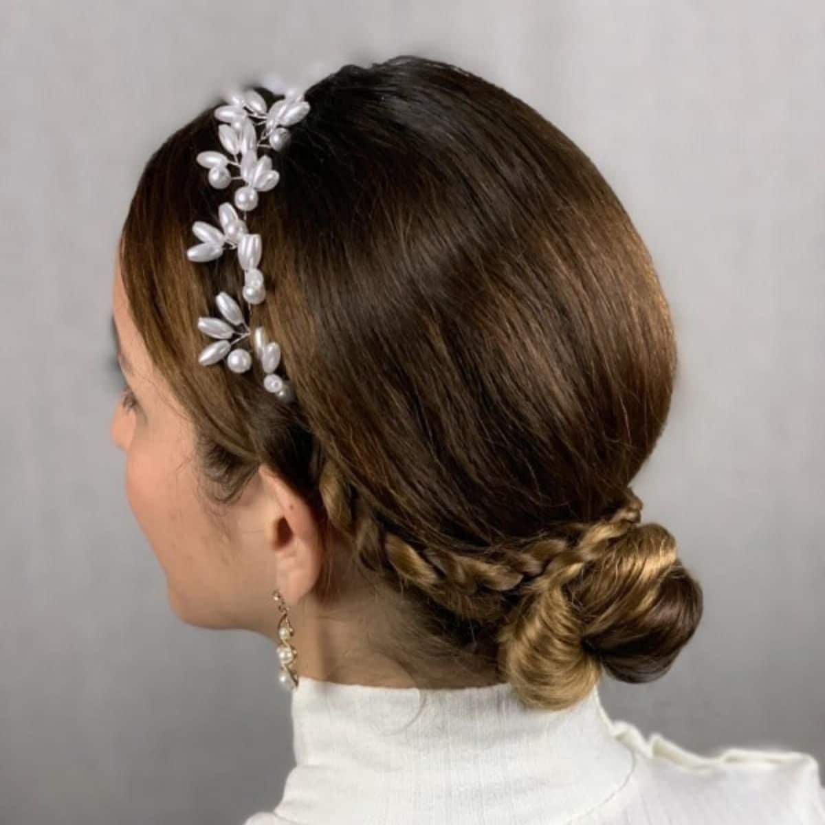 Dark Brown Blonde Large Braided Bun — Simple Bun Braids