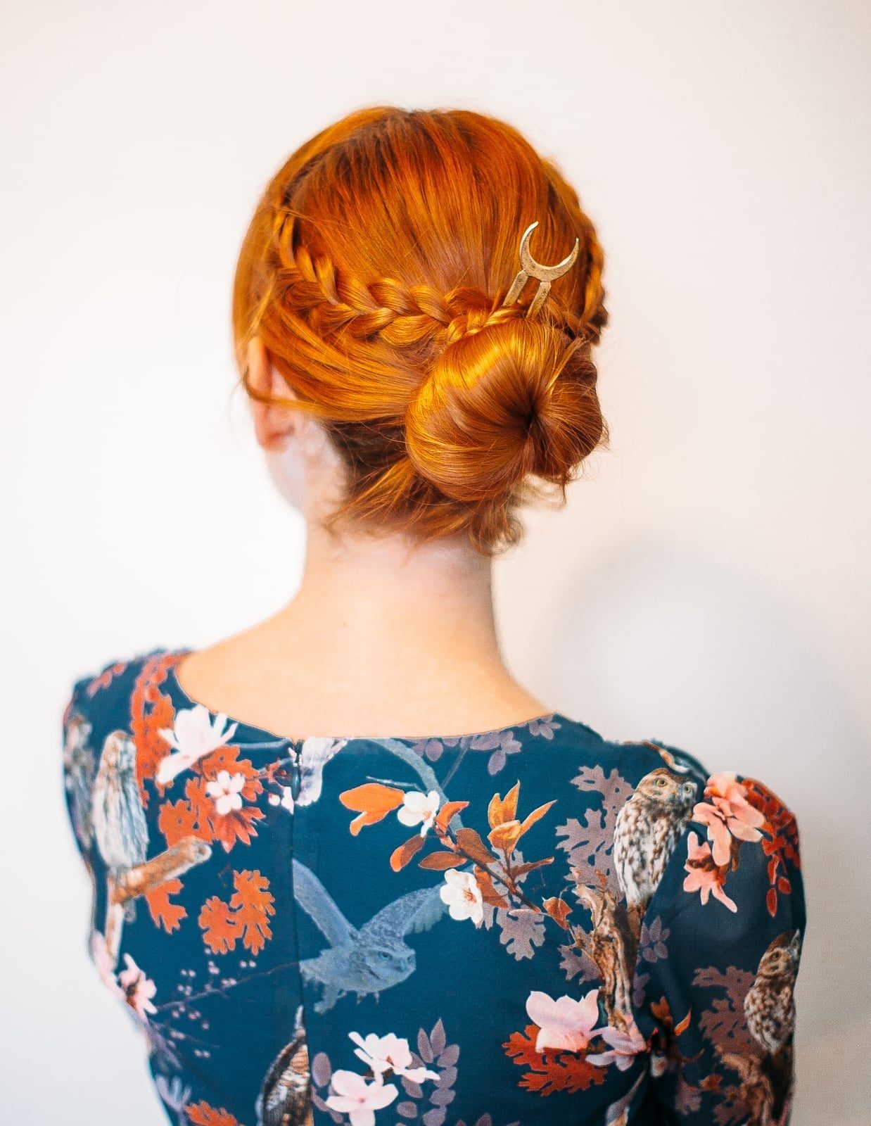 Vibrant Red French Braided Bun Accessory — Simple Bun Braids