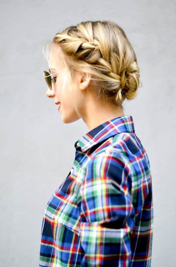 Blonde French Braided Bun — Simple Bun Braids