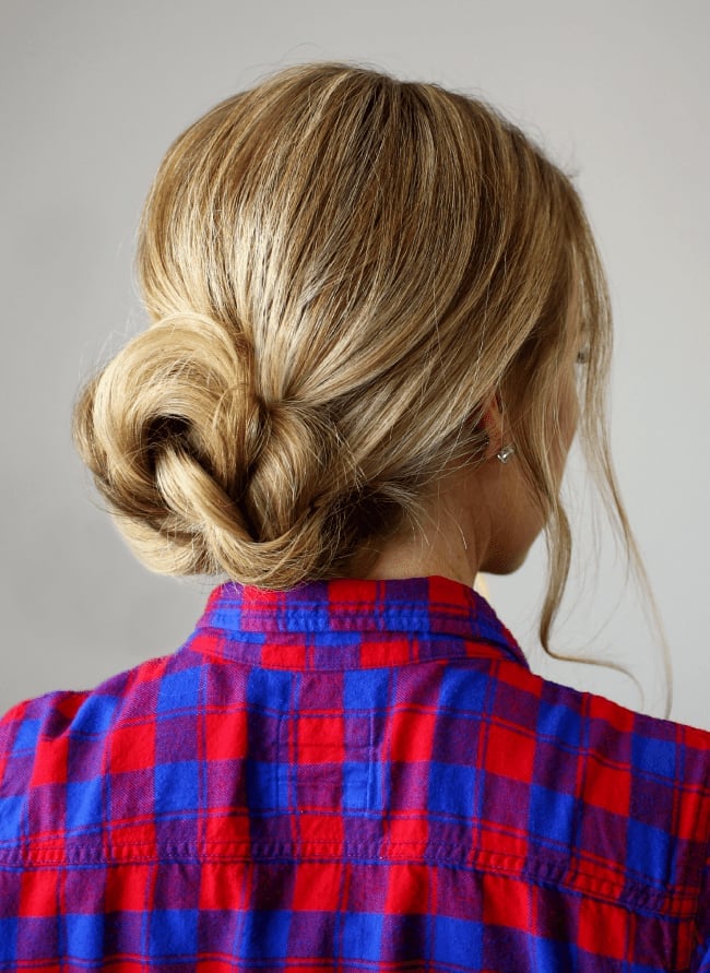 Effortless Blonde Twisted Bun — Simple Bun Braids