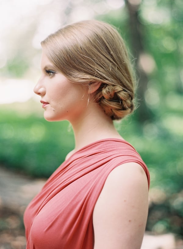 Sleek Ash Blonde Chin Length Braided Bun — Simple Bun Braids