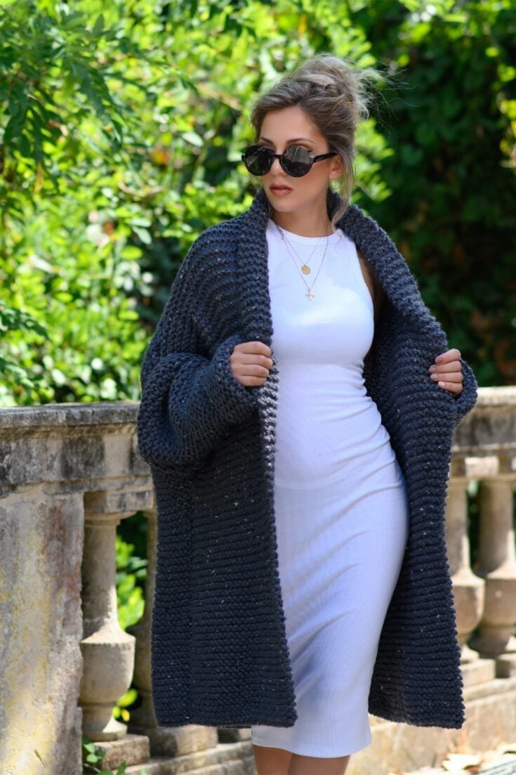 Dark Grey Cardigan with Tank Dress Dark Grey Cardigan with Tank Dress — Simple Cardigan Outfits Ideas
