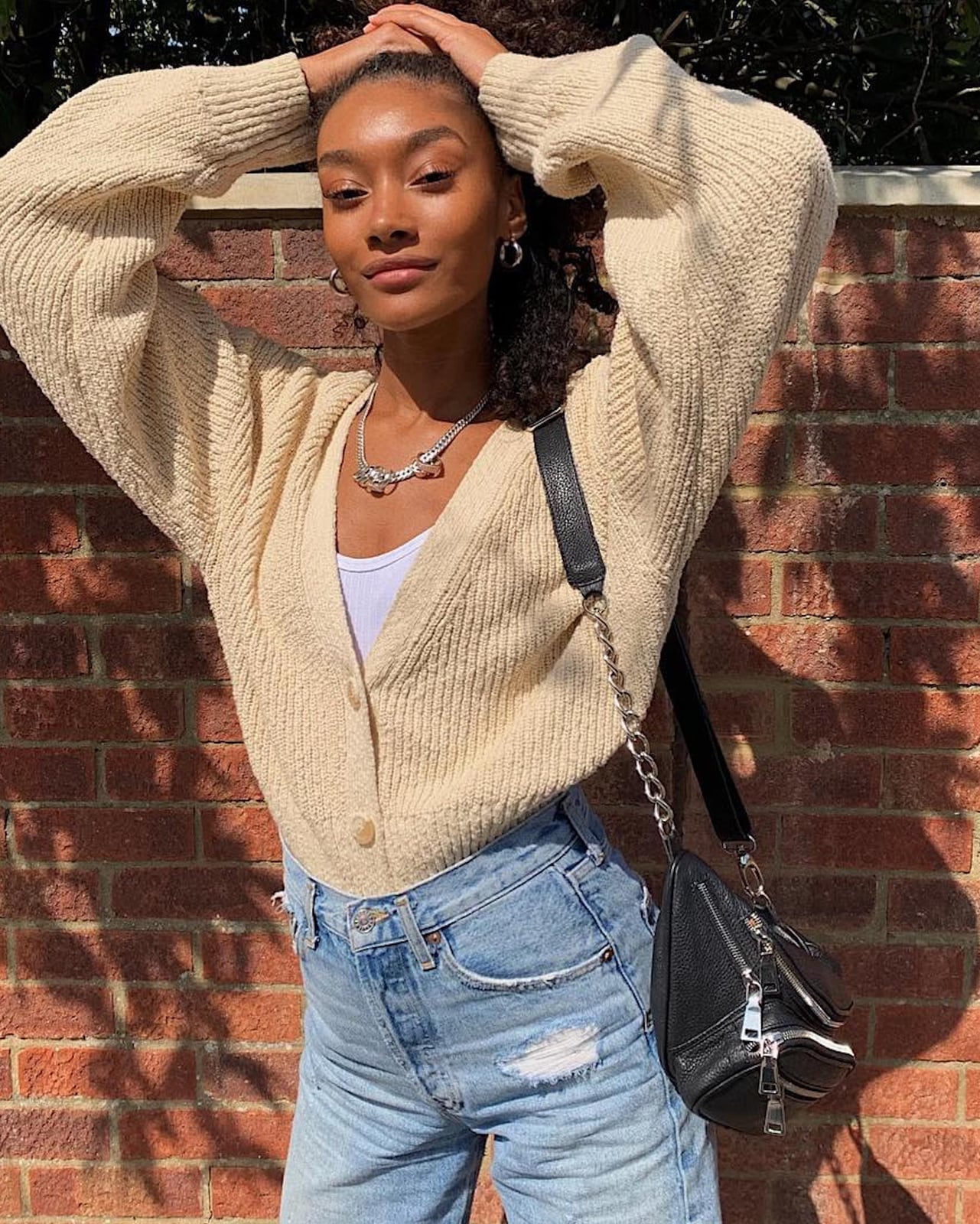 Olive Green Cardigan with Gold Bracelet Olive Green Cardigan with Gold Bracelet — Simple Cardigan Outfits Ideas