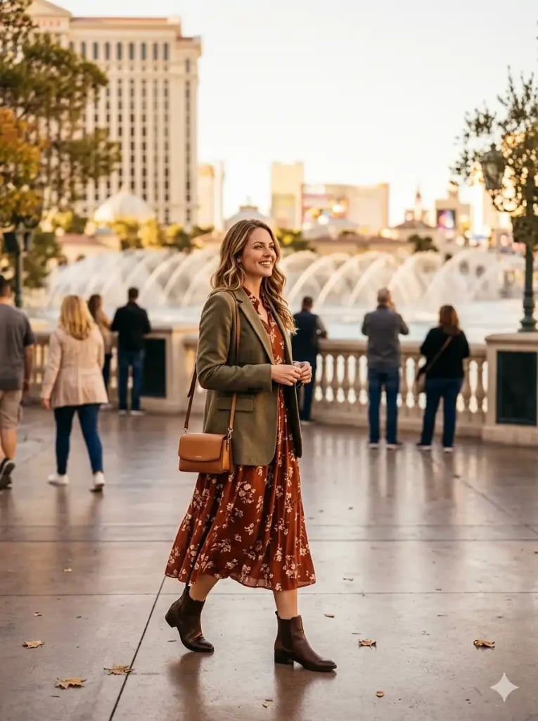 Blazer Over Floral Midi Dress Blazer Over Floral Midi Dress — Simple Casino Outfits