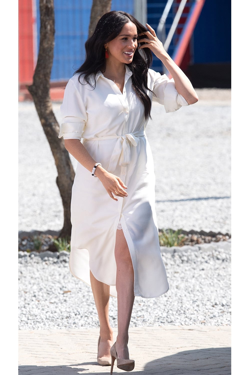 Off-White Linen Blend Belted Shirt Dress Off-White Linen Blend Belted Shirt Dress — Simple Celebrities Dresses