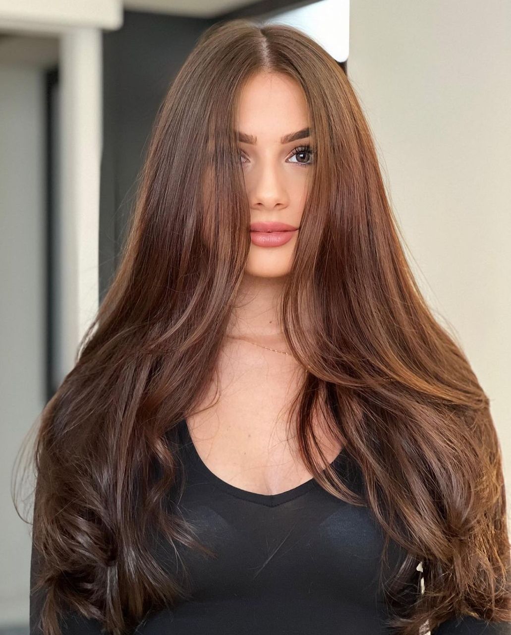 Mid-Back Air-Dried Texture Mid-Back Air-Dried Texture — Simple Chestnut Hair