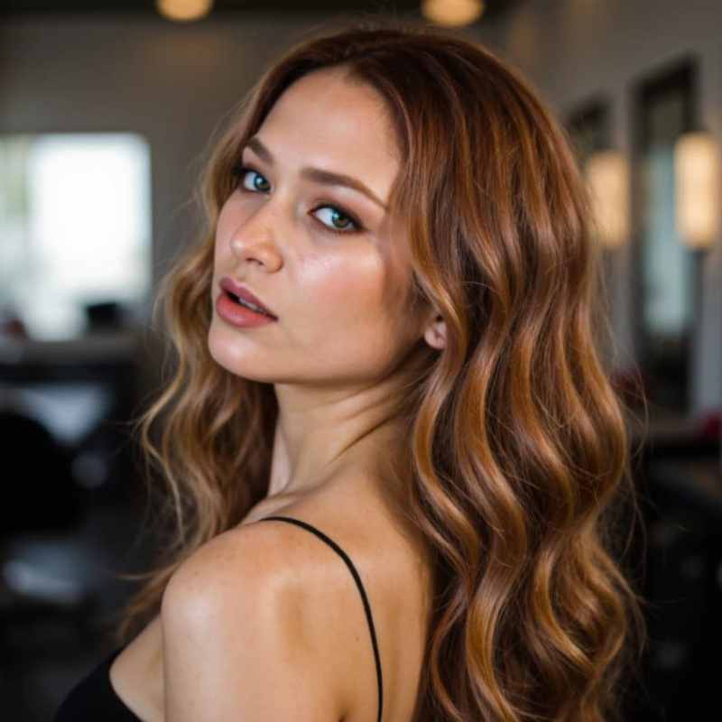 Mid-Back Waves With Balayage and A Woman With Thick Mid-Back Waves With Balayage and A Woman With Thick — Simple Chestnut Hair