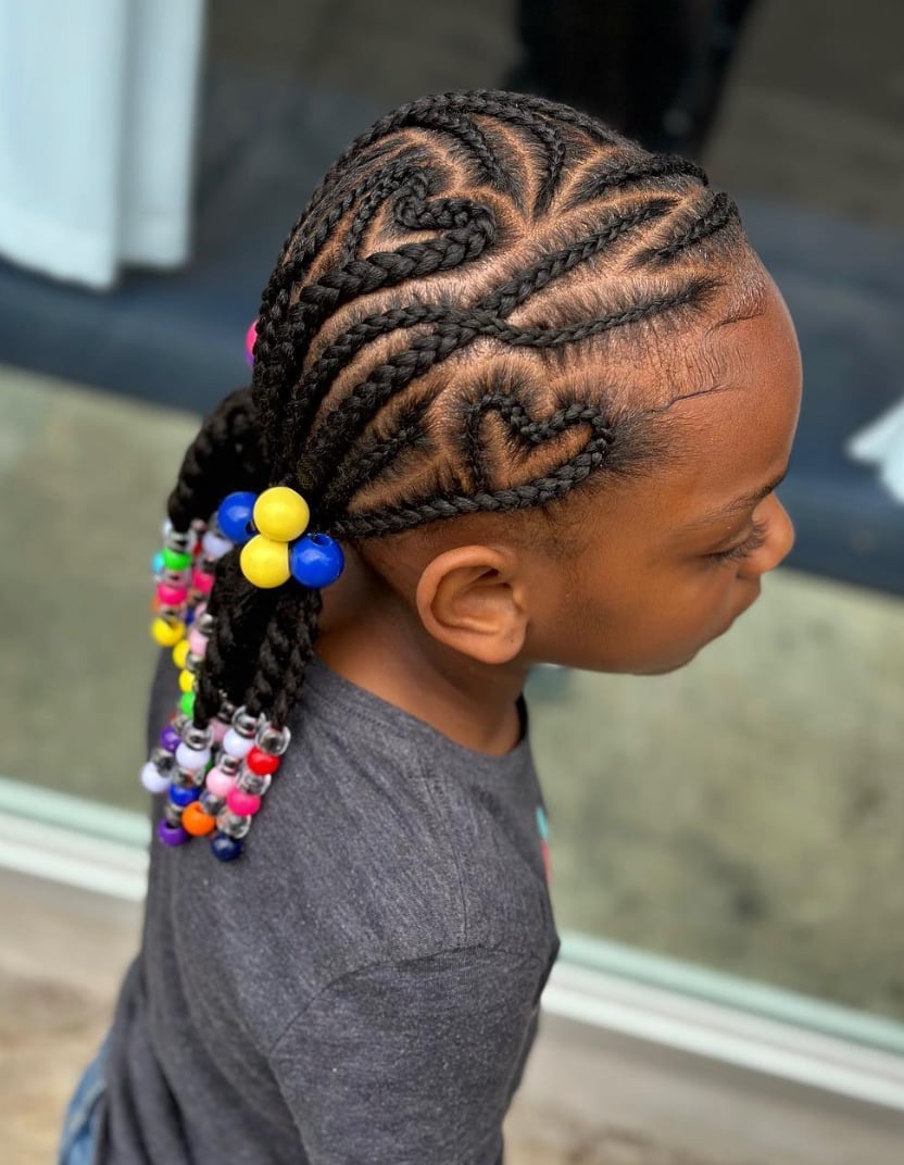 Intricate Braids With Heart Shapes Intricate Braids With Heart Shapes — Simple Children Hairstyles