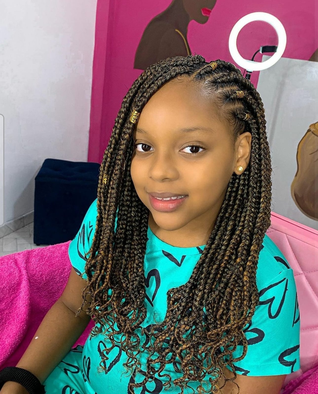 Box Braids With Blonde Highlights and Beads Box Braids With Blonde Highlights and Beads — Simple Children Hairstyles