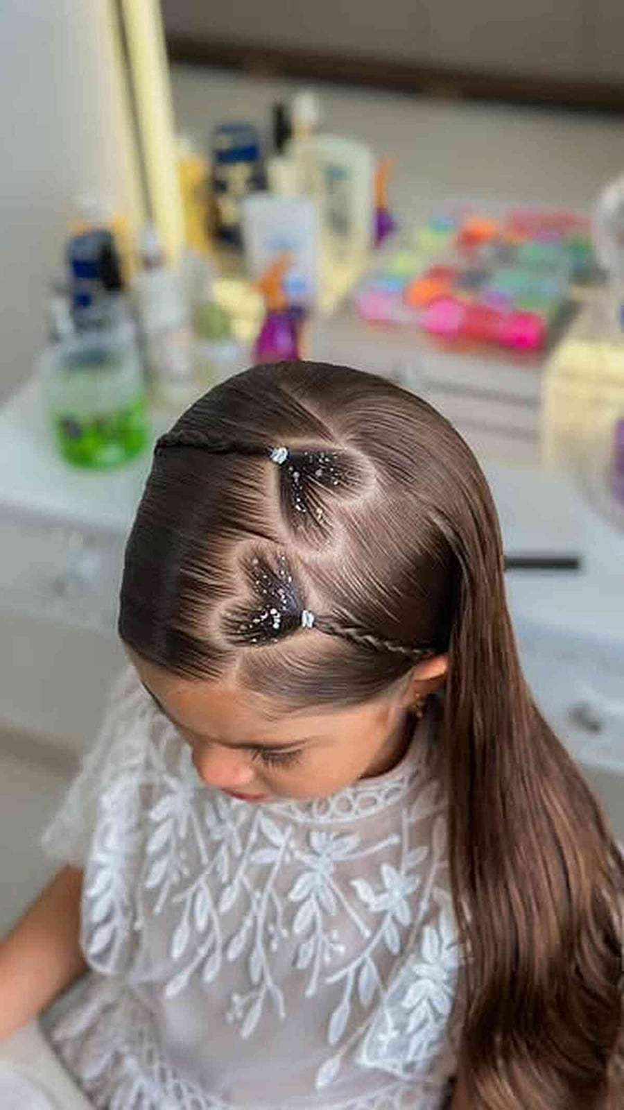 Long Dark Brown Hair With Heart Braids Long Dark Brown Hair With Heart Braids — Simple Children Hairstyles