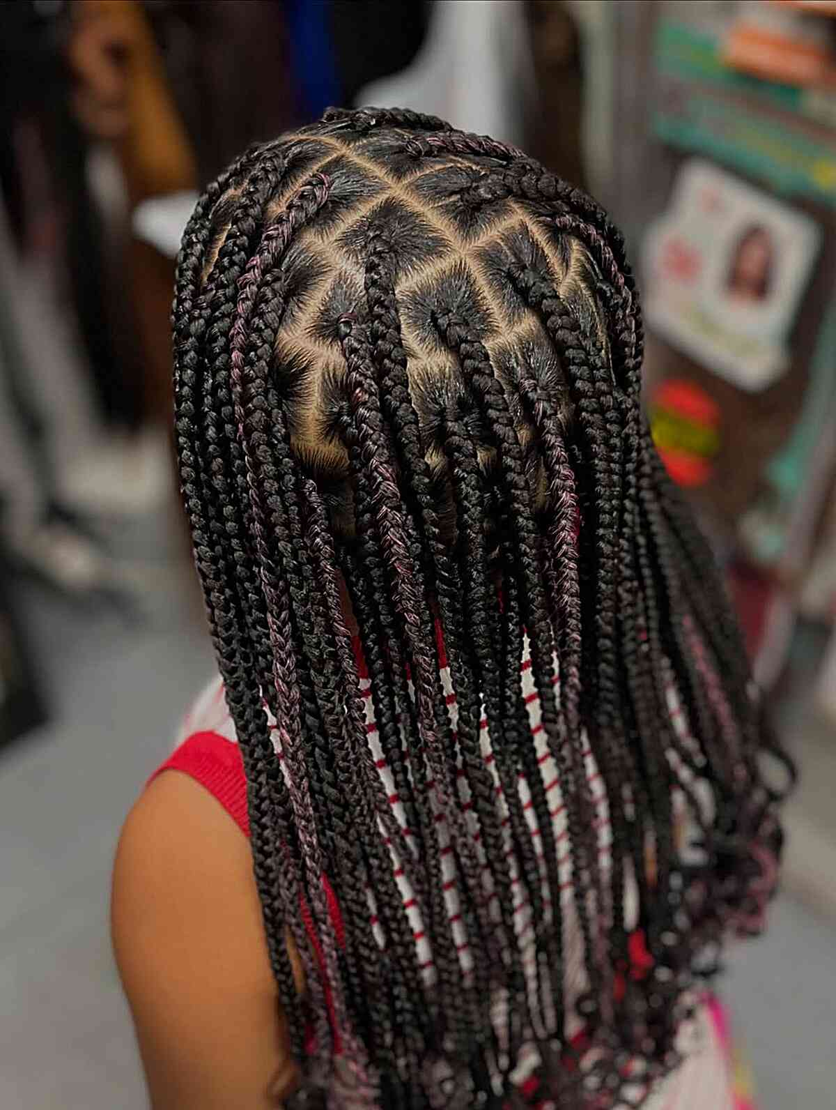 Box Braids With Pink Streaks Box Braids With Pink Streaks — Simple Children Hairstyles