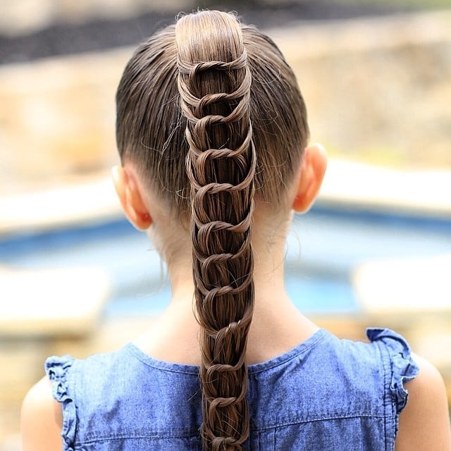 High Ponytail With Ladder Braid High Ponytail With Ladder Braid — Simple Children Hairstyles