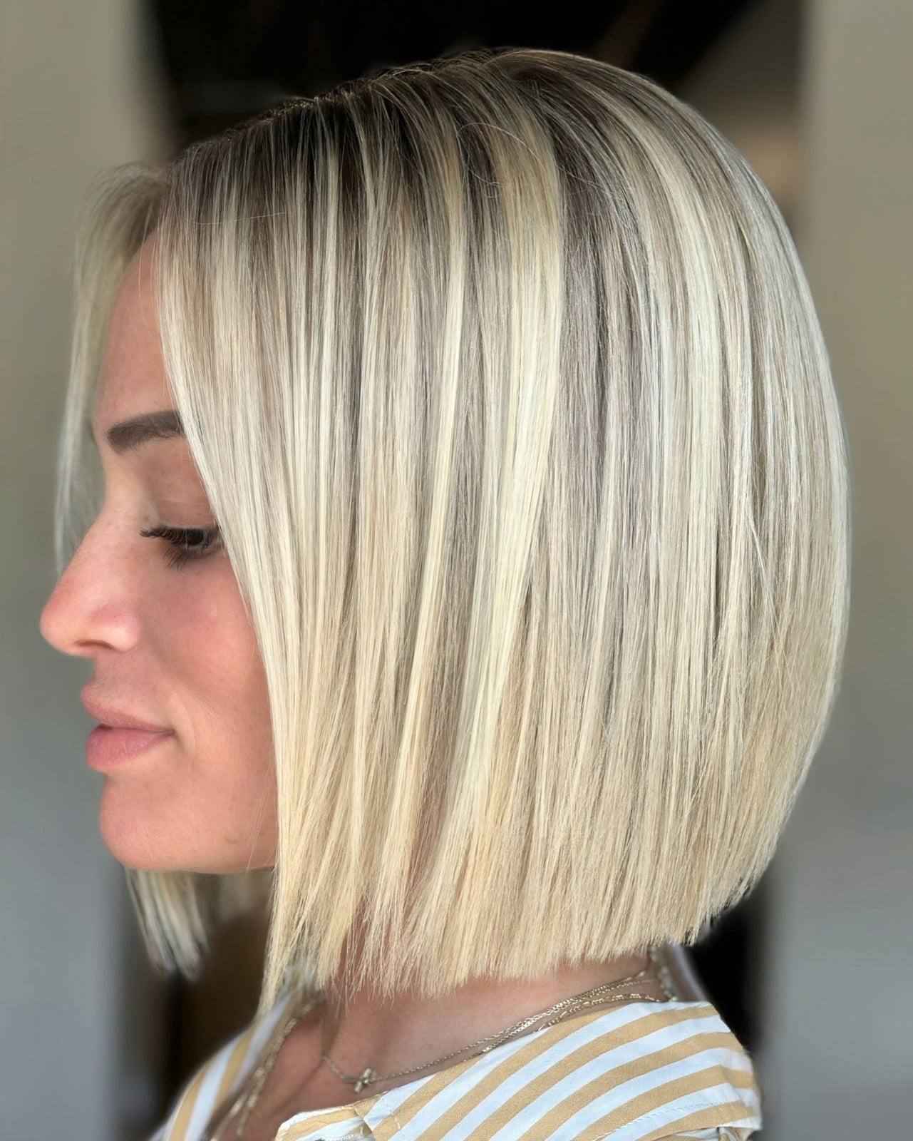 Blunt Ash Blonde Chin Length Bob Blunt Ash Blonde Chin Length Bob — Simple Chin Length Bob