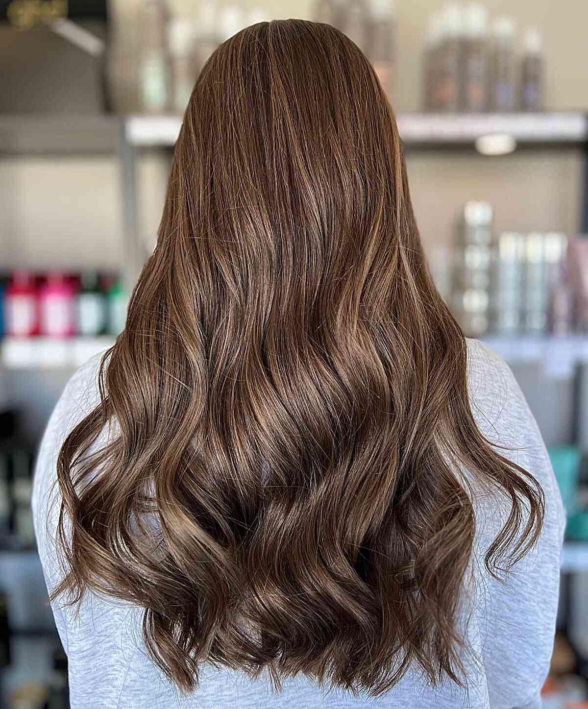 Rich Chocolate Base With Lighter Brown Balayage Rich Chocolate Base With Lighter Brown Balayage — Simple Chocolate Balayage