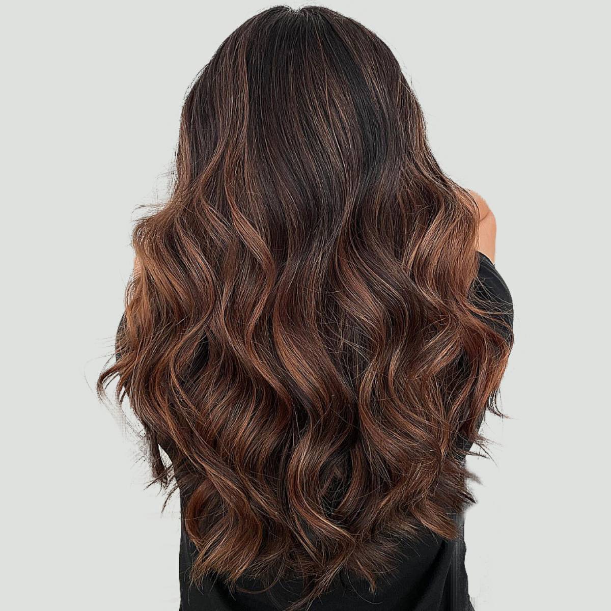Dark Chocolate With Lighter Brown Balayage Blowout Dark Chocolate With Lighter Brown Balayage Blowout — Simple Chocolate Balayage