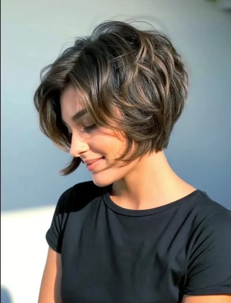 Short Choppy Bob With Side-Swept Bangs Short Choppy Bob With Side-Swept Bangs — Simple Choppy Bob